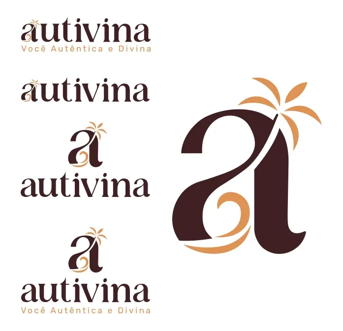 Variações do logotipo da marca Autivina.
